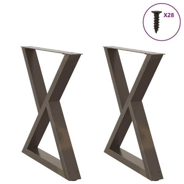 vidaXL Matbordsben 2 st naturligt stål 70x(72-73,3) cm stål