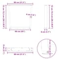 Miniatyrbilde 10 av 10: vidaXL Spisebordben V-formet 3 stk hvit 80 x (72-73,3) cm stål