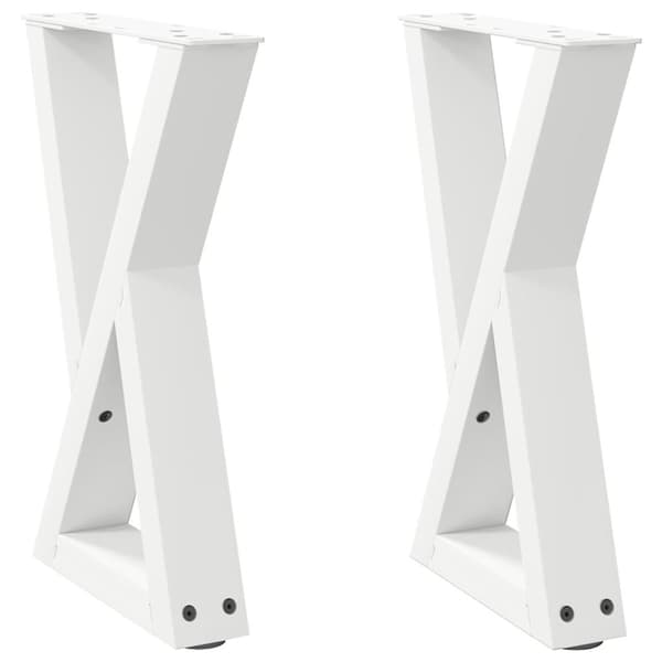 vidaXL Salongbordben 2 stk hvite 38 x (42-43,3) cm stål