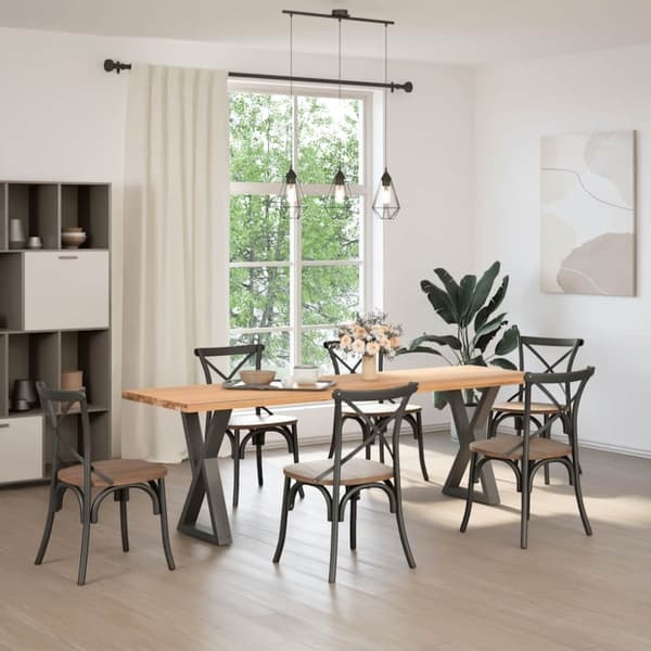 vidaXL Matbordsben 2 st antracit 60x(72-73,3) cm stål