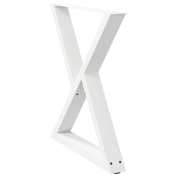 vidaXL Matbordsben 2 st vit 80x(72-73,3) cm stål