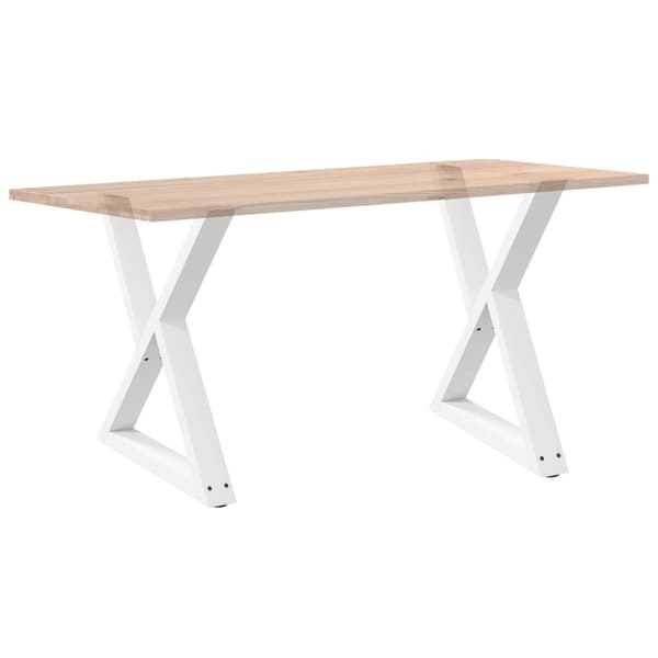 vidaXL Matbordsben 2 st vit 80x(72-73,3) cm stål