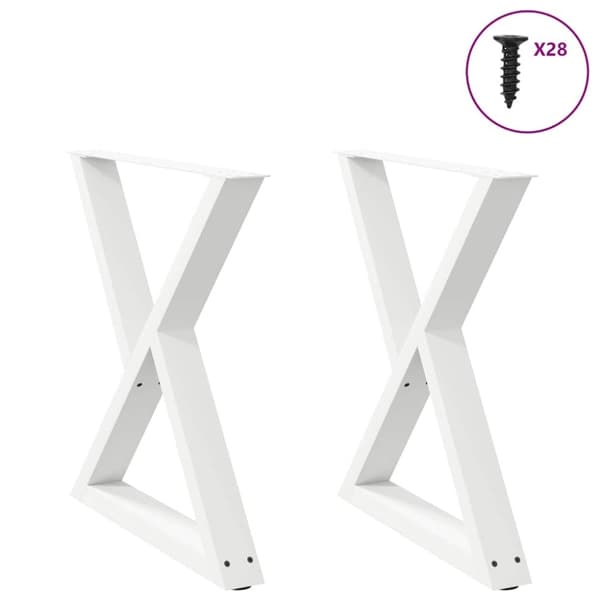 vidaXL Matbordsben 2 st vit 80x(72-73,3) cm stål