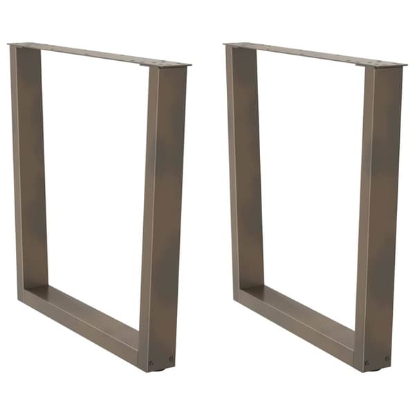 Matbordsben V-formade 2 st naturstål 80x(72-73,3) cm stål