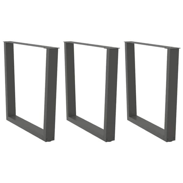 Matbordsben V-formade 3 st antracit 80x(72-73,3) cm stål