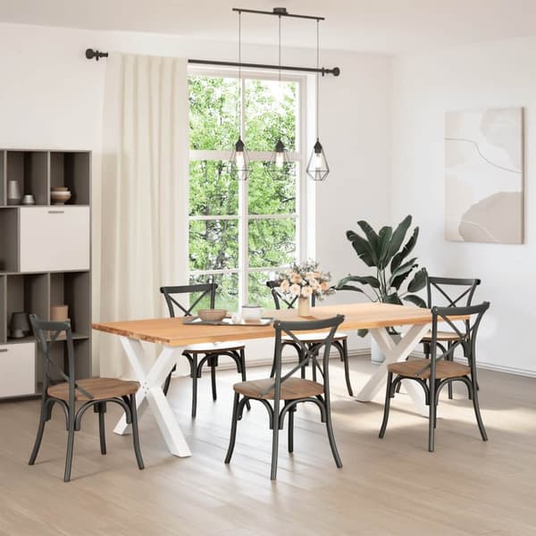 Matbordsben X-formad 2 st vit 90x(72-73) cm stål