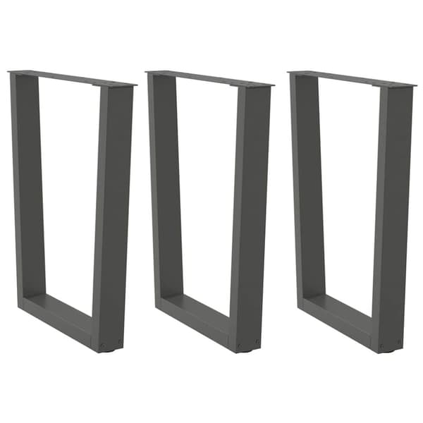 Matbordsben V-formade 3 st antracit 70x(72-73,3) cm stål