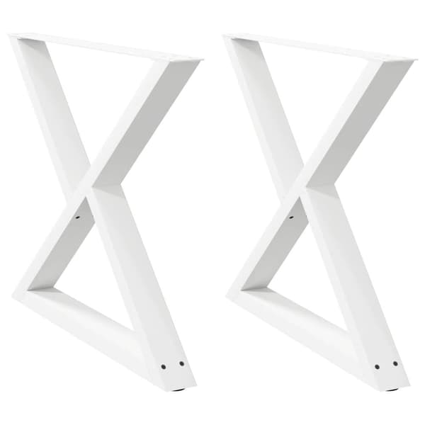 Matbordsben 2 st vit 90x(72-73,3) cm stål
