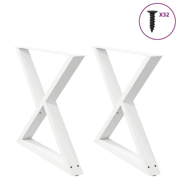 Matbordsben 2 st vit 90x(72-73,3) cm stål
