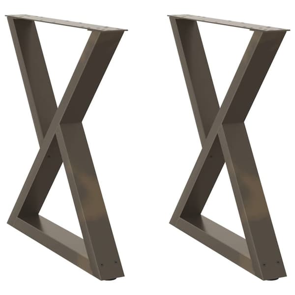 Matbordsben 2 st naturligt stål 80x(72-73,3) cm stål