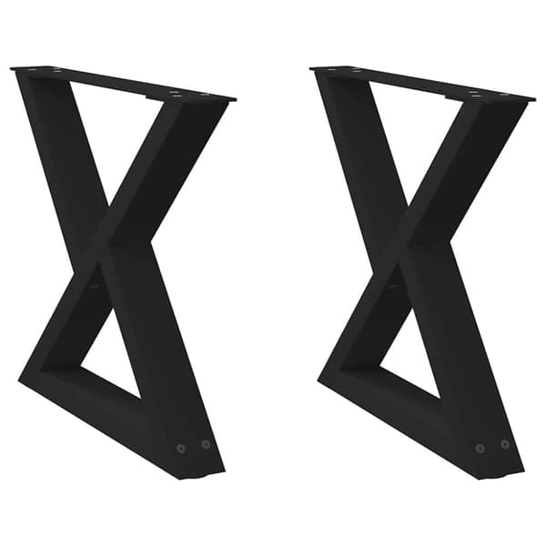 Soffbordsben 2 st svart 50x(42-43,3) cm stål