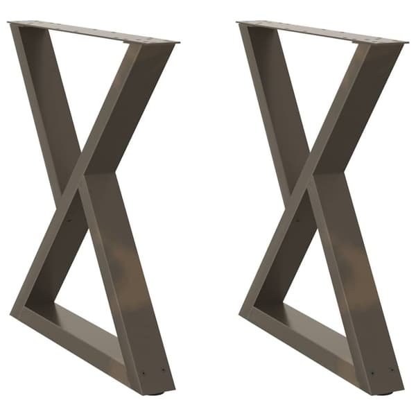 Matbordsben 2 st naturligt stål 70x(72-73,3) cm stål