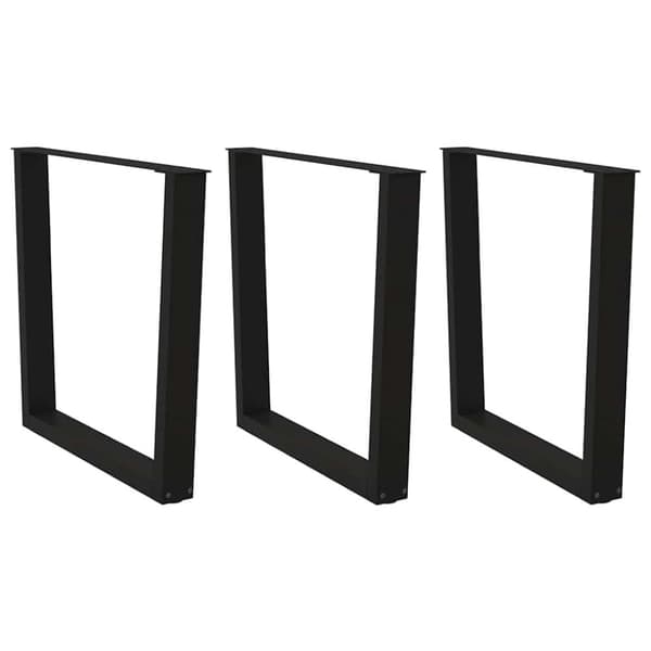 Matbordsben V-formade 3 st svart 90x(72-73,3) cm stål