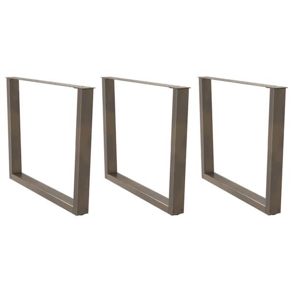 Matbordsben V-formade 3 st naturstål 100x(72-73,3) cm stål