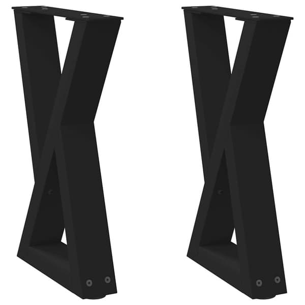 Soffbordsben 2 st svart 28x(42-43,3) cm stål