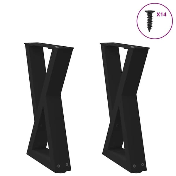 Soffbordsben 2 st svart 28x(42-43,3) cm stål
