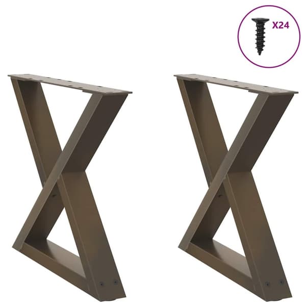 Soffbordsben 2 st naturligt stål 60x(42-43,3) cm stål