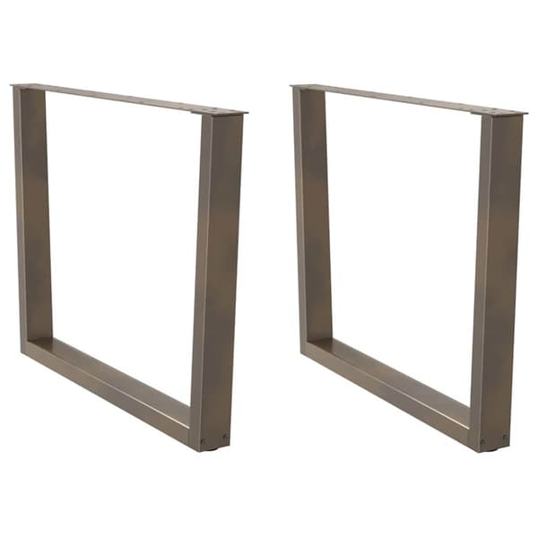 Matbordsben V-formade 2 st naturstål 100x(72-73,3) cm stål