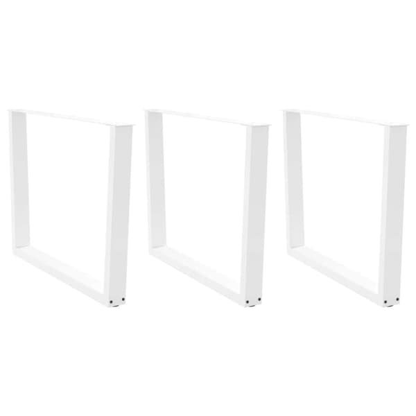 Matbordsben V-formade 3 st vit 100x(72-73,3) cm stål