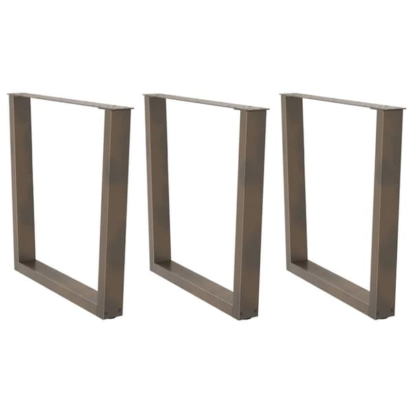 Matbordsben V-formade 3 st naturstål 90x(72-73,3) cm stål