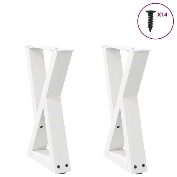 Soffbordsben 2 st vit 38x(42-43,3) cm stål