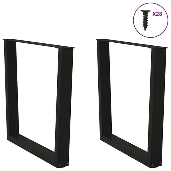 vidaXL Spisebordsben V-form 2 stk Sort 80x(72-73,3) cm Stål
