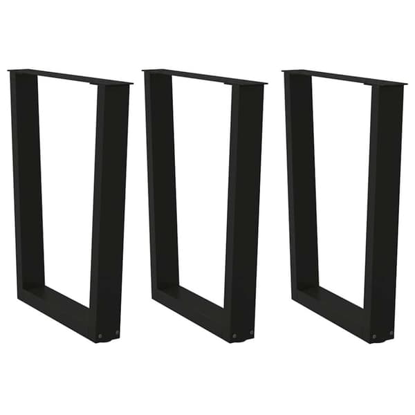 vidaXL Ruokapöydän jalat V-muoto 3 kpl Musta 70x(72-73,3) cm Teräs
