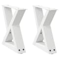 Miniatyrbillede 2 af 10: vidaXL Sofabordben 2 stk Hvid 30x(30-31,3) cm Stål