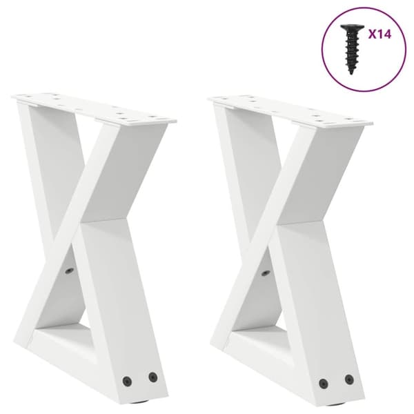 vidaXL Sofabordben 2 stk Hvid 30x(30-31,3) cm Stål