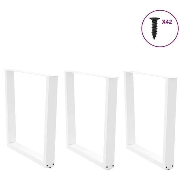 vidaXL Ruokapöydän jalat V-muotoinen 3 kpl Valkoinen 80x(72-73,3) cm