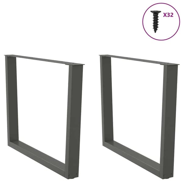 vidaXL Spisebordsben V-form 2 stk Antracit 100x(72-73,3) cm Stål