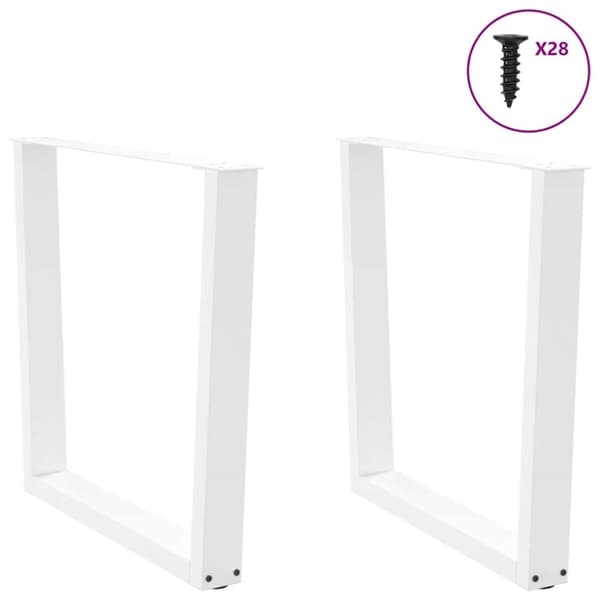 vidaXL Spisebordsben V-form 2 stk Hvid 80x(72-73,3) cm Stål