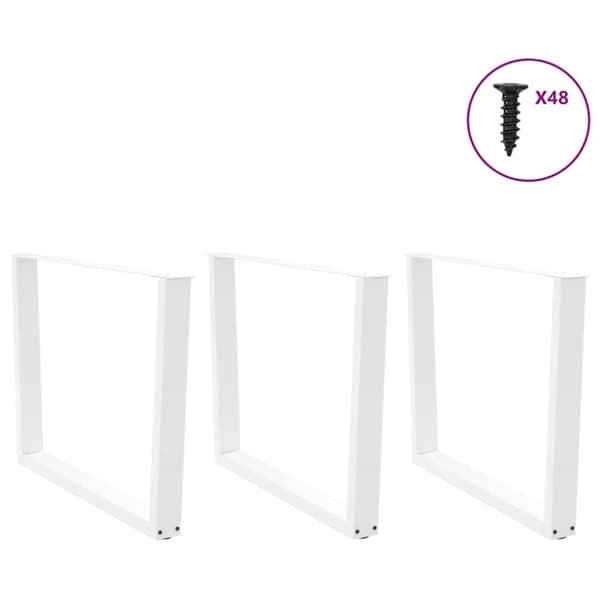 vidaXL Spisebordsben V-form 3 stk Hvid 100x(72-73,3) cm Stål