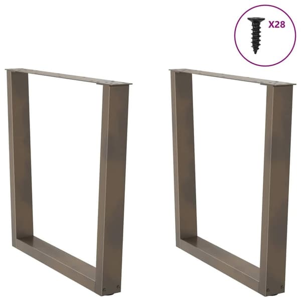vidaXL Ruokapöydän jalat V-muoto 2 kpl Luonnonteräs 80x(72-73,3) cm