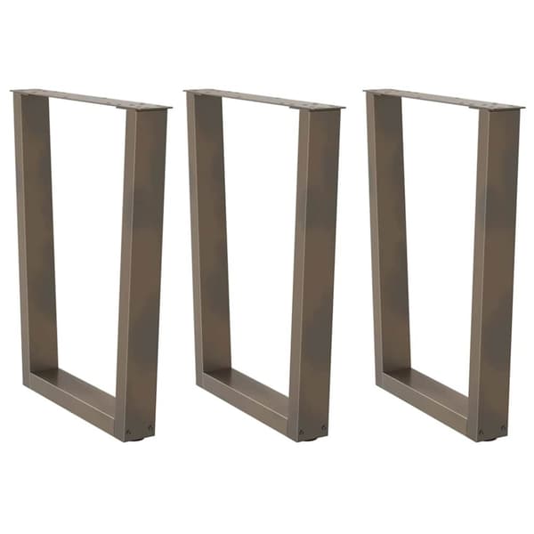 vidaXL Spisebordsben V-form 3 stk Naturstål 70x(72-73,3) cm Stål