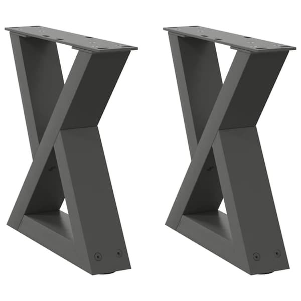 vidaXL Sohvapöydän jalat 2 kpl antrasiitti 30x(30-31,3) cm teräs