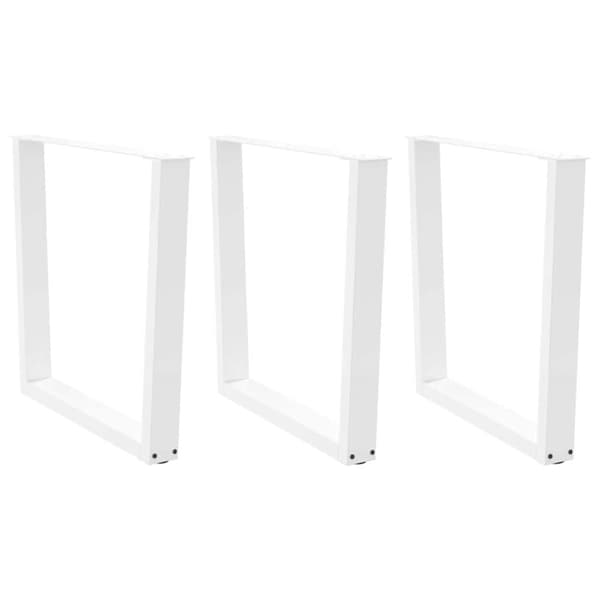 vidaXL Ruokapöydän jalat V-muotoiset 3 kpl valkoinen 90x(72-73,3) cm teräs
