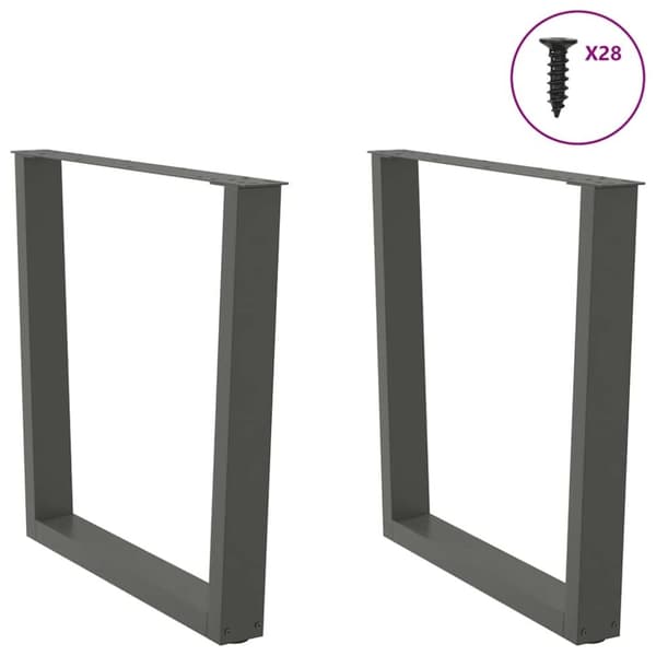 vidaXL Ruokapöydän jalat V-muoto 2 kpl Antrasiitti 80x(72-73,3) cm