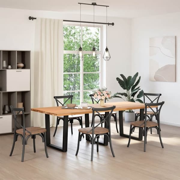 vidaXL Ruokapöydän jalat V-muoto 3 kpl Musta 90x(72-73,3) cm Teräs
