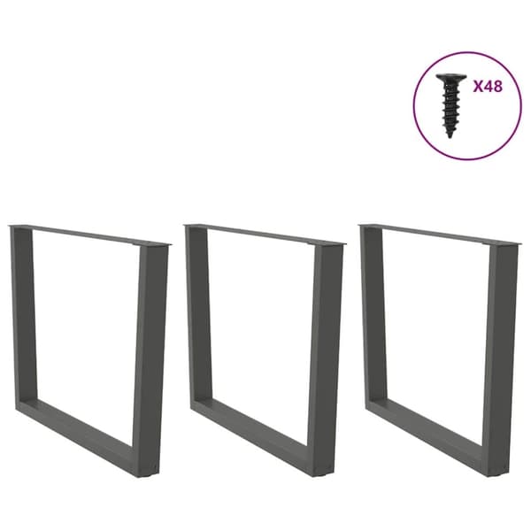 vidaXL Ruokapöydän jalat V-muotoinen 3 kpl Antrasiitti 100x(72-73,3)cm