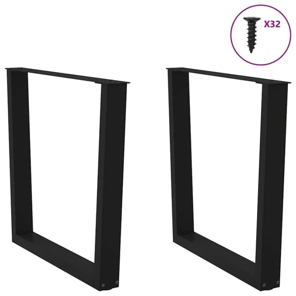 vidaXL Ruokapöydän jalat V-muotoiset 2 kpl musta 90x(72-73,3) cm teräs