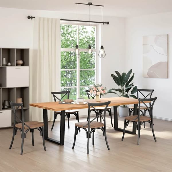vidaXL Ruokapöydän jalat V-muotoiset 2 kpl musta 90x(72-73,3) cm teräs