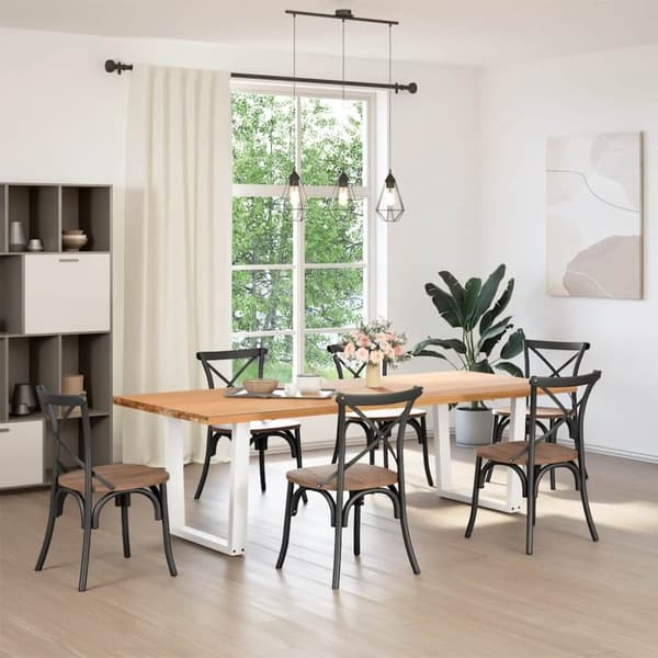vidaXL Spisebordsben V-form 2 stk Hvid 90x(72-73,3) cm Stål