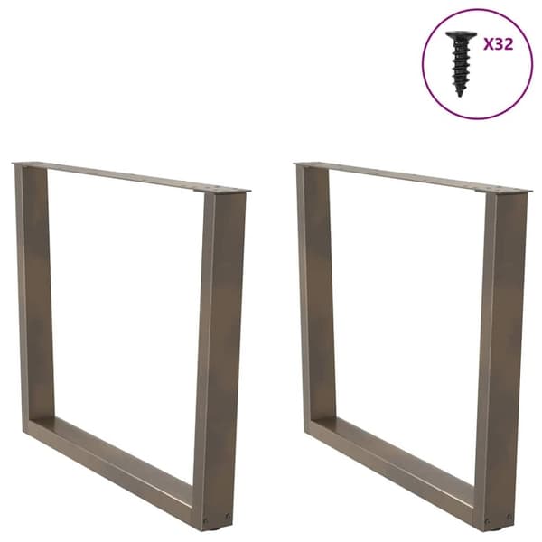vidaXL Spisebordsben V-form 2 stk Naturstål 100x(72-73,3) cm Stål