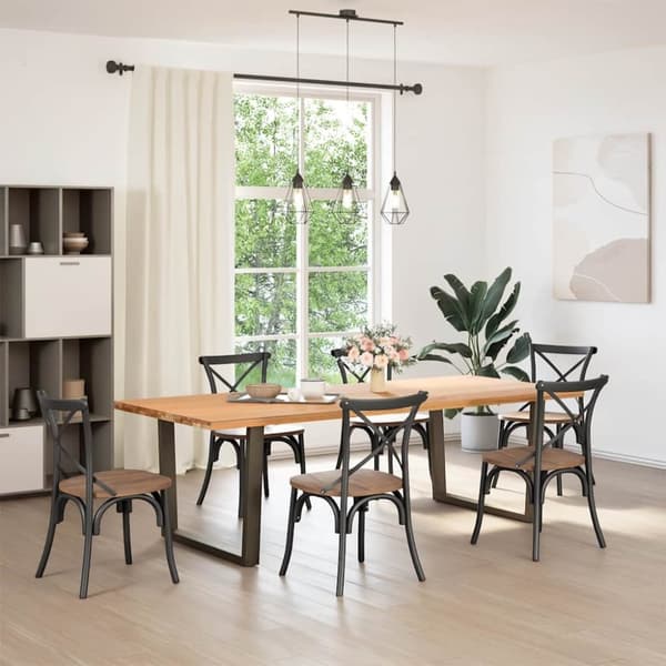 vidaXL Spisebordsben V-form 2 stk Naturstål 100x(72-73,3) cm Stål