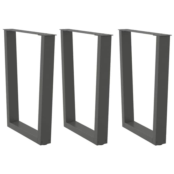 vidaXL Ruokapöydän jalat V-muotoiset 3 kpl antrasiitti 70x(72-73,3) cm teräs