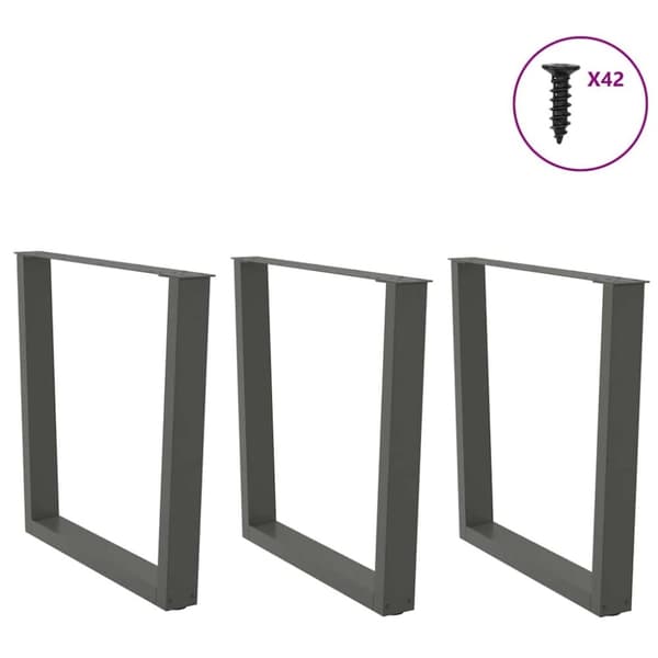 vidaXL Ruokapöydän jalat V-muotoinen 3 kpl Antrasiitti 80x(72-73,3) cm