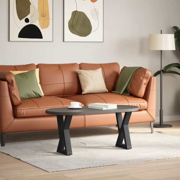 vidaXL Sohvapöydän jalat 2 kpl Musta 28x(42-43,3) cm Teräs
