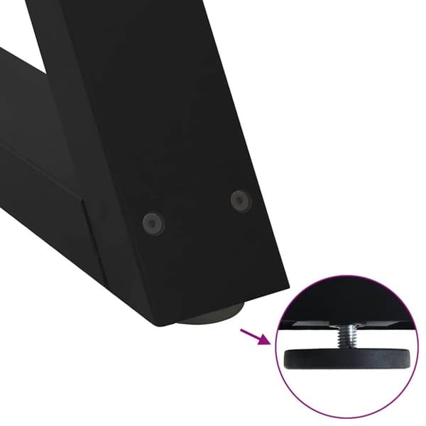 vidaXL Sohvapöydän jalat 2 kpl Musta 28x(42-43,3) cm Teräs