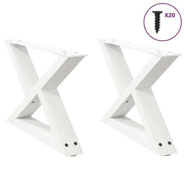 vidaXL Sofabordben 2 stk Hvid 60x(30-31,3) cm Stål
